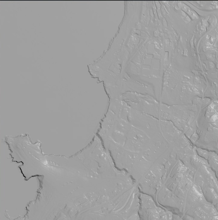 A sharp elevation map of the same hole showing cliffs and paths.