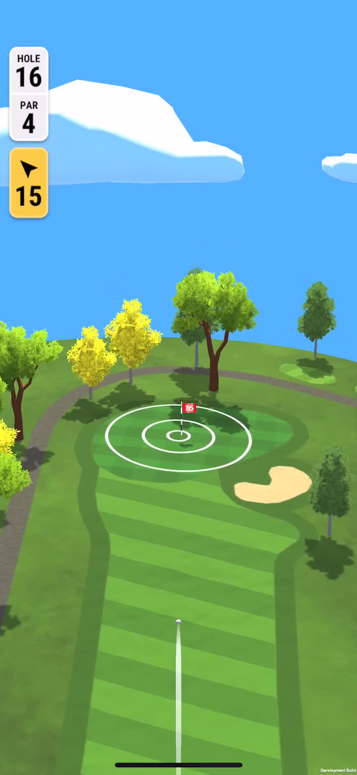 Gameplay screenshot: target rings around the pin.