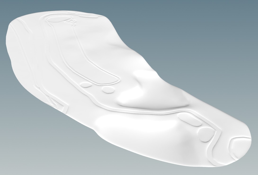 The low-poly mesh shaded with baked detail.