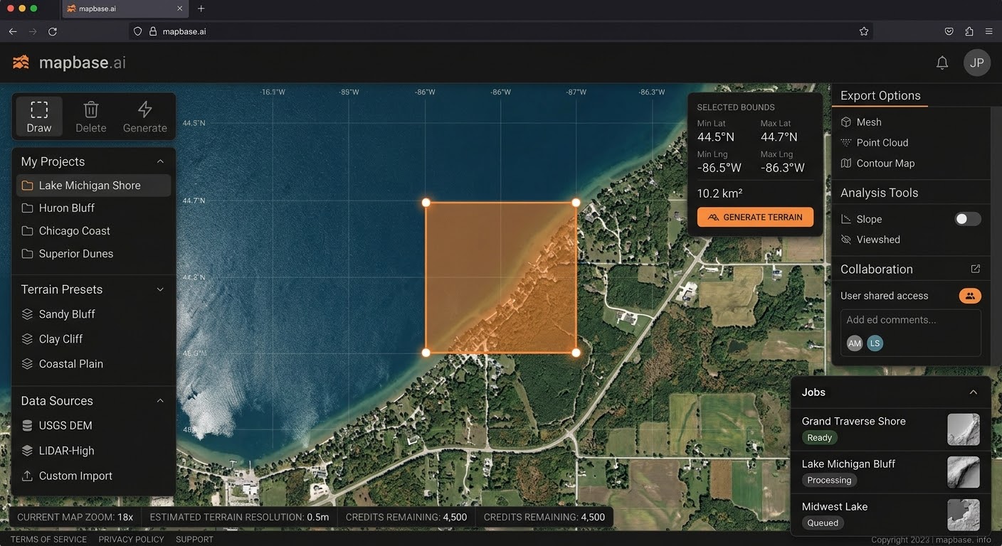 AI-generated concept image of the Mapbase portal interface.