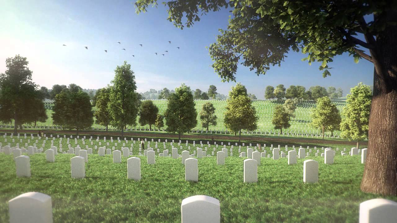 CG cemetery animation, looped