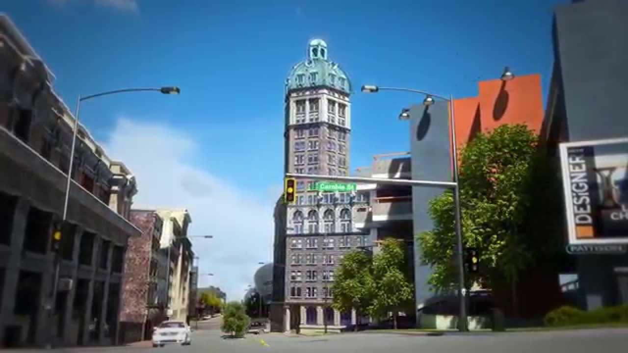 Suntower architecture visualization animation