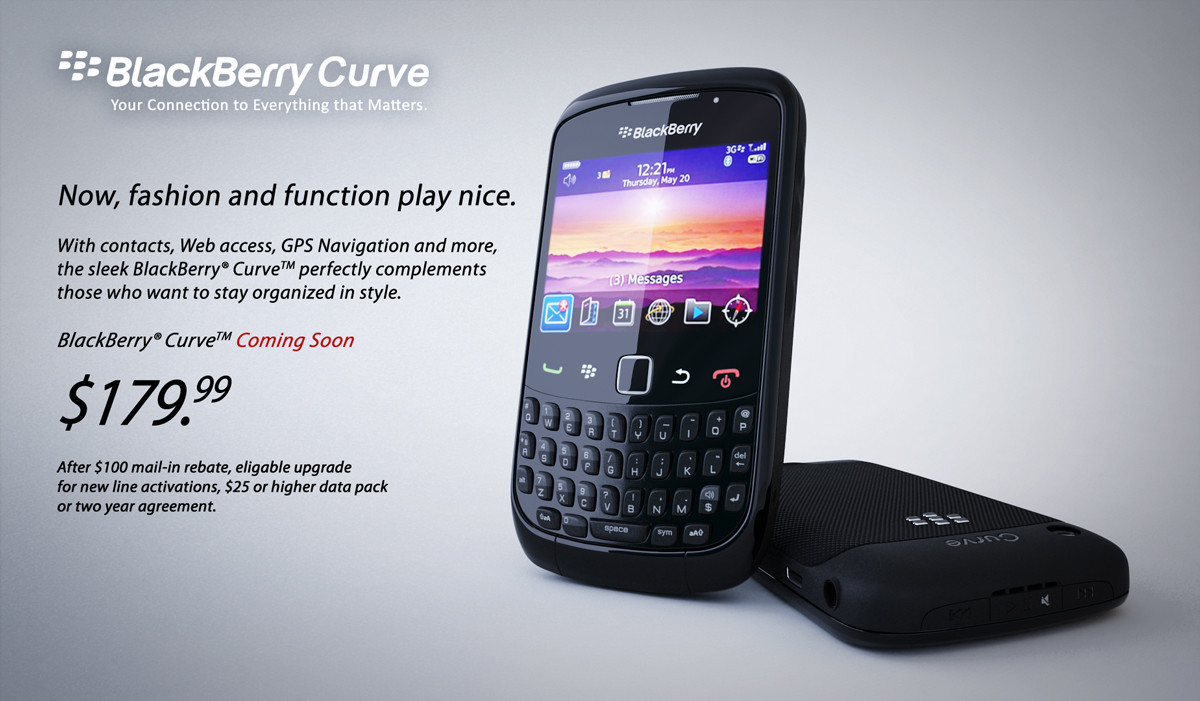 An advertisement layout using the phone model.