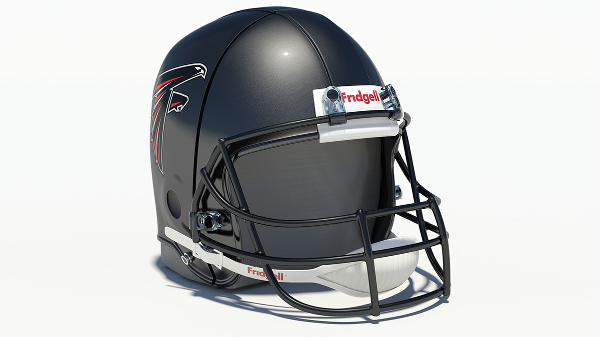 The helmet mini-fridge closed, seen from the front.